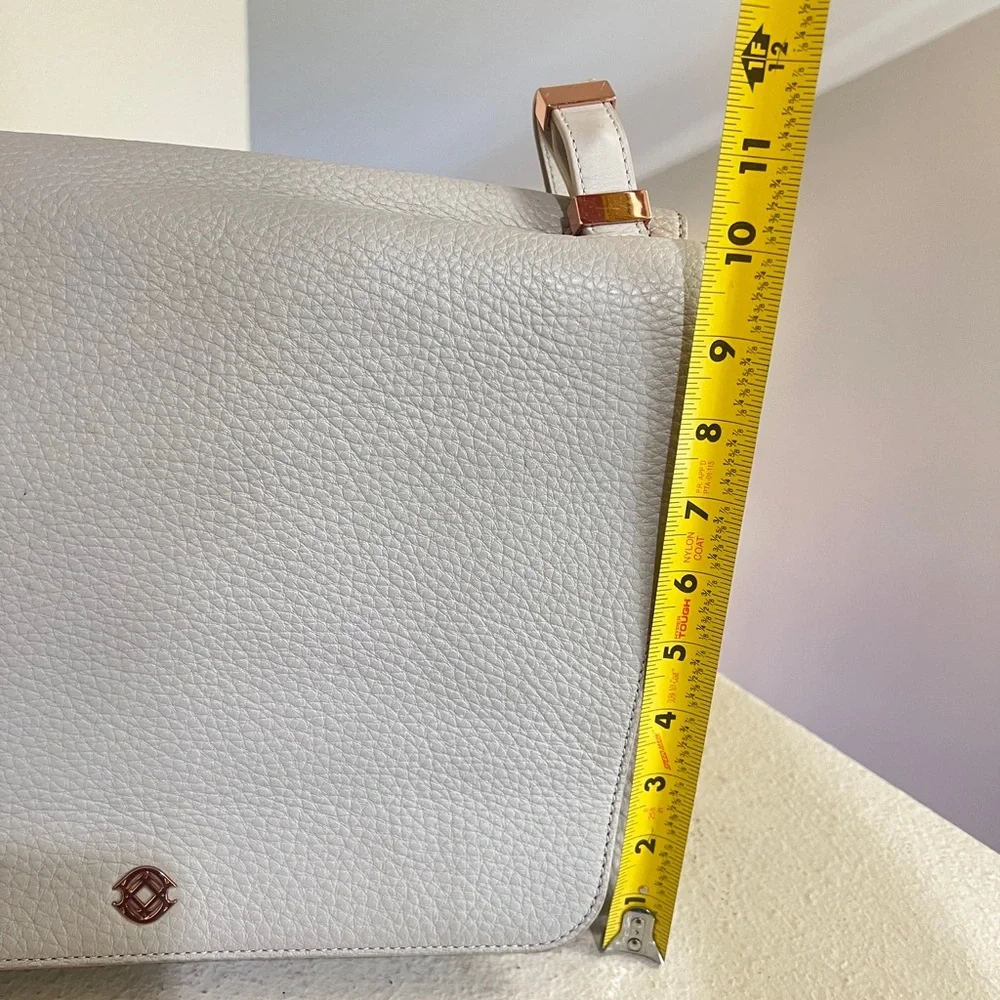 Dagne‎ Dover Simone Leather Satchel Gray Bone